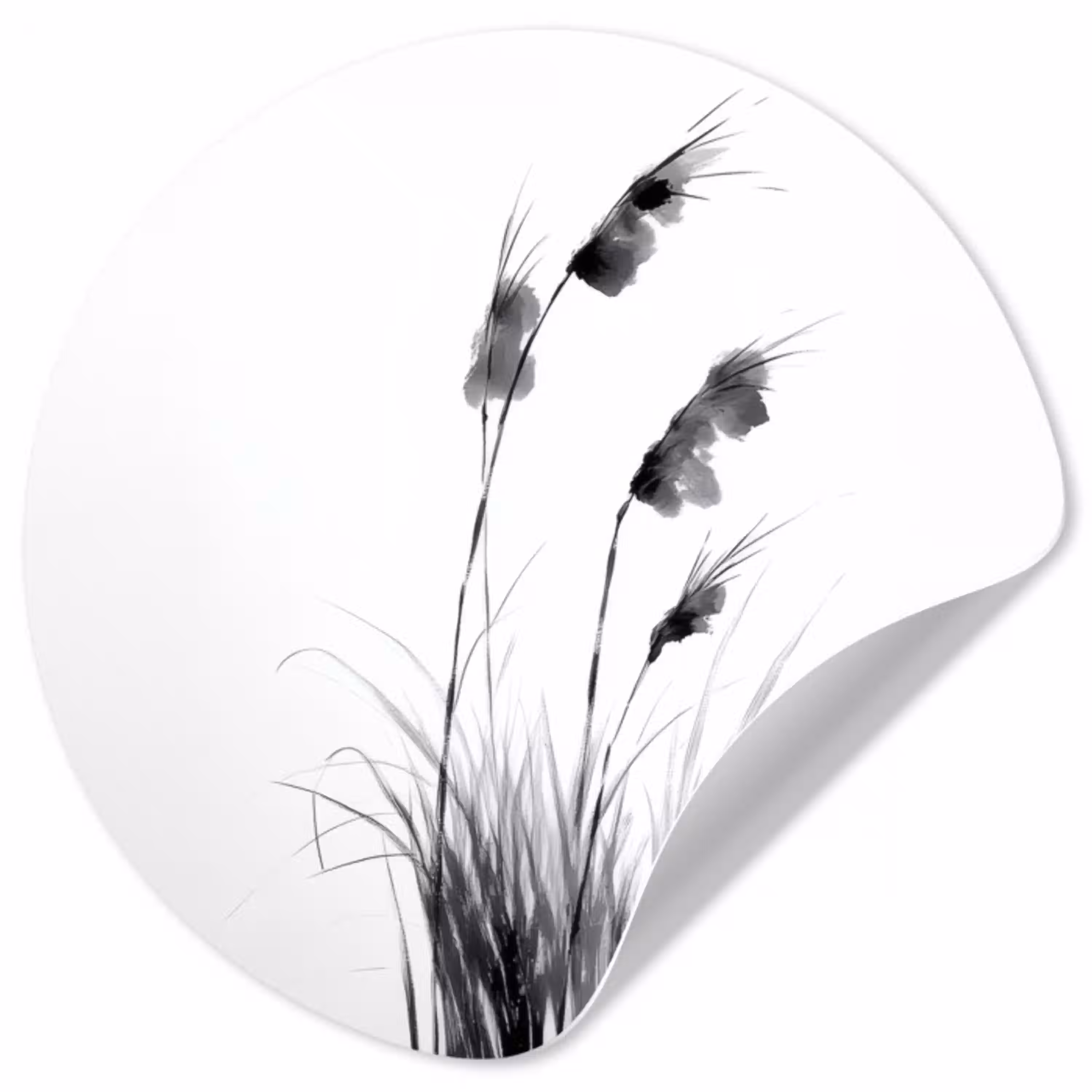 Minimalistisch - Stelen - Wit Wandcirkel behangsticker klein -3d