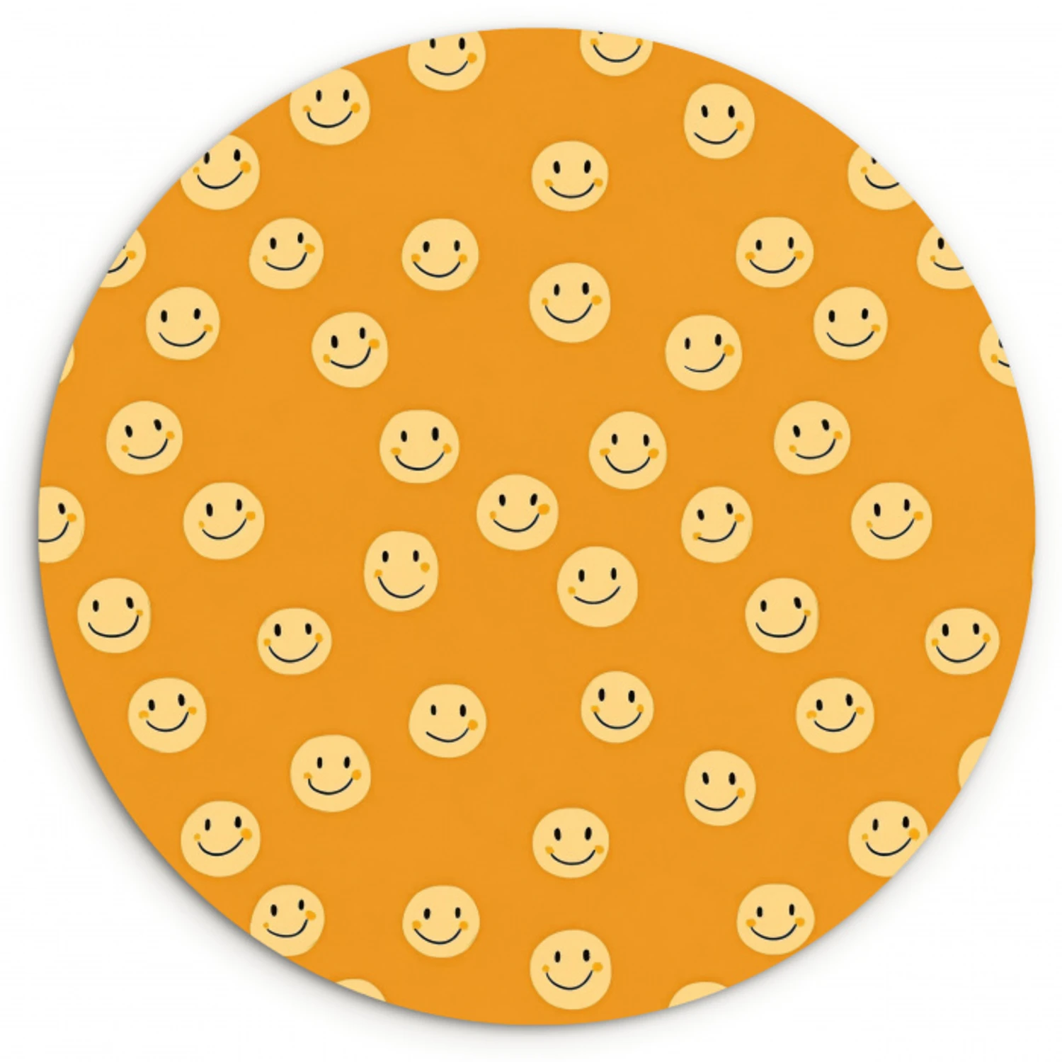 Smileys - Retro - Heel Wandcirkel kunststof plaat 5mm dik klein 188 -3d