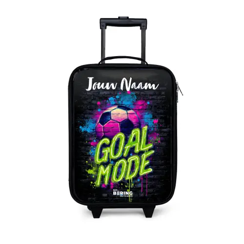 Neon - Graffiti - Voetbal - Kleurrijk Kinderkoffer - Zwart klein -3d