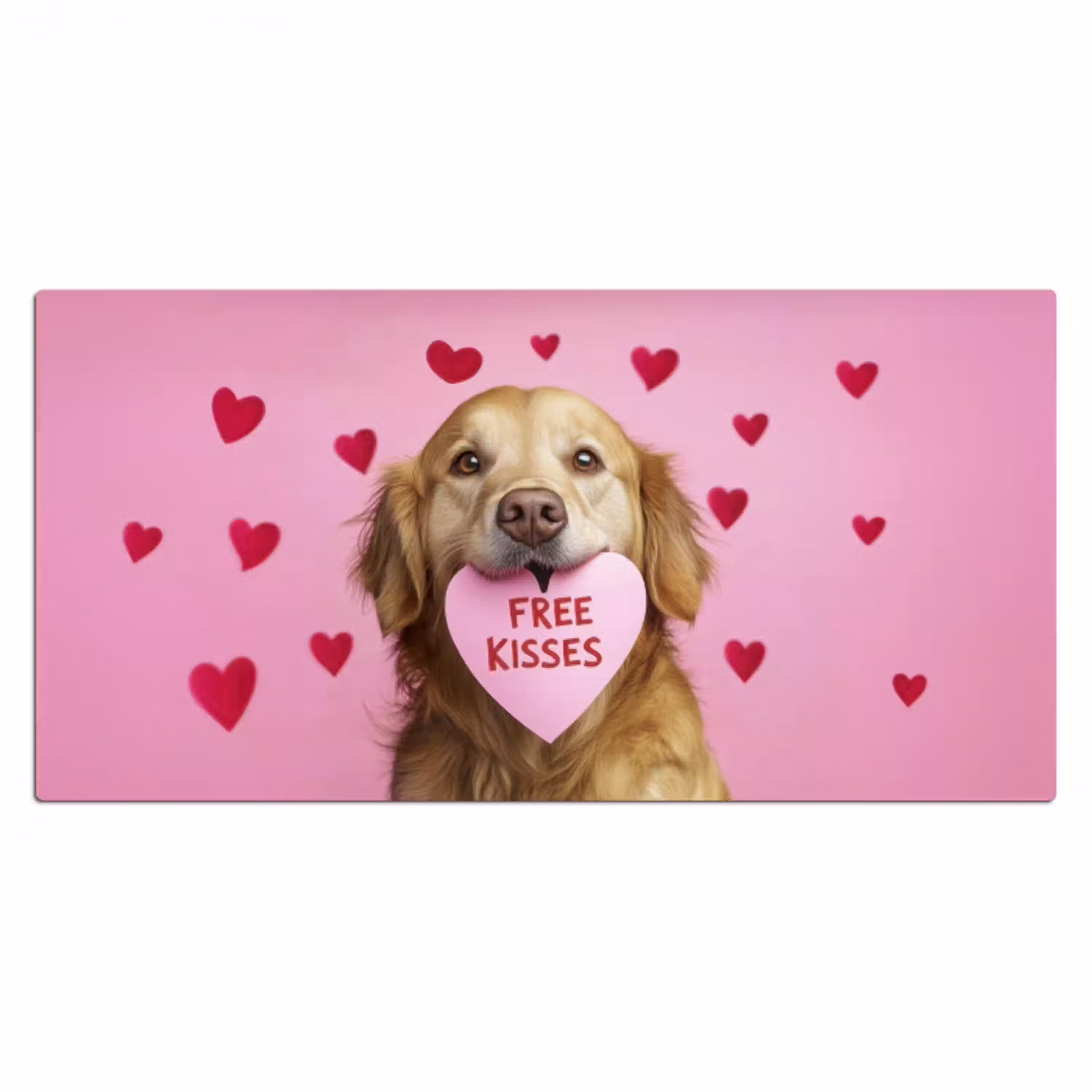 Hond - Kiss- Valentijn - Hartjes Muismat XXL klein -3d_leeg