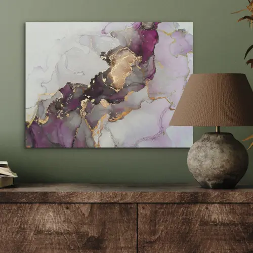 Marmer - Abstract - Goud - Paars PET vilt klein -sfeer2
