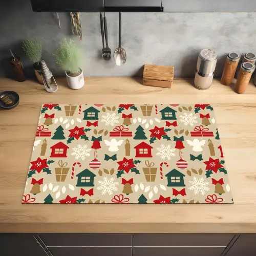 Illustratie - Kerst - Beige Inductie beschermer vinyl 3mm klein 276 -sfeer5