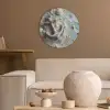 Anker - Hout - Schelpen - Zand Akoestische PET Vilt - Rond klein -sfeer1
