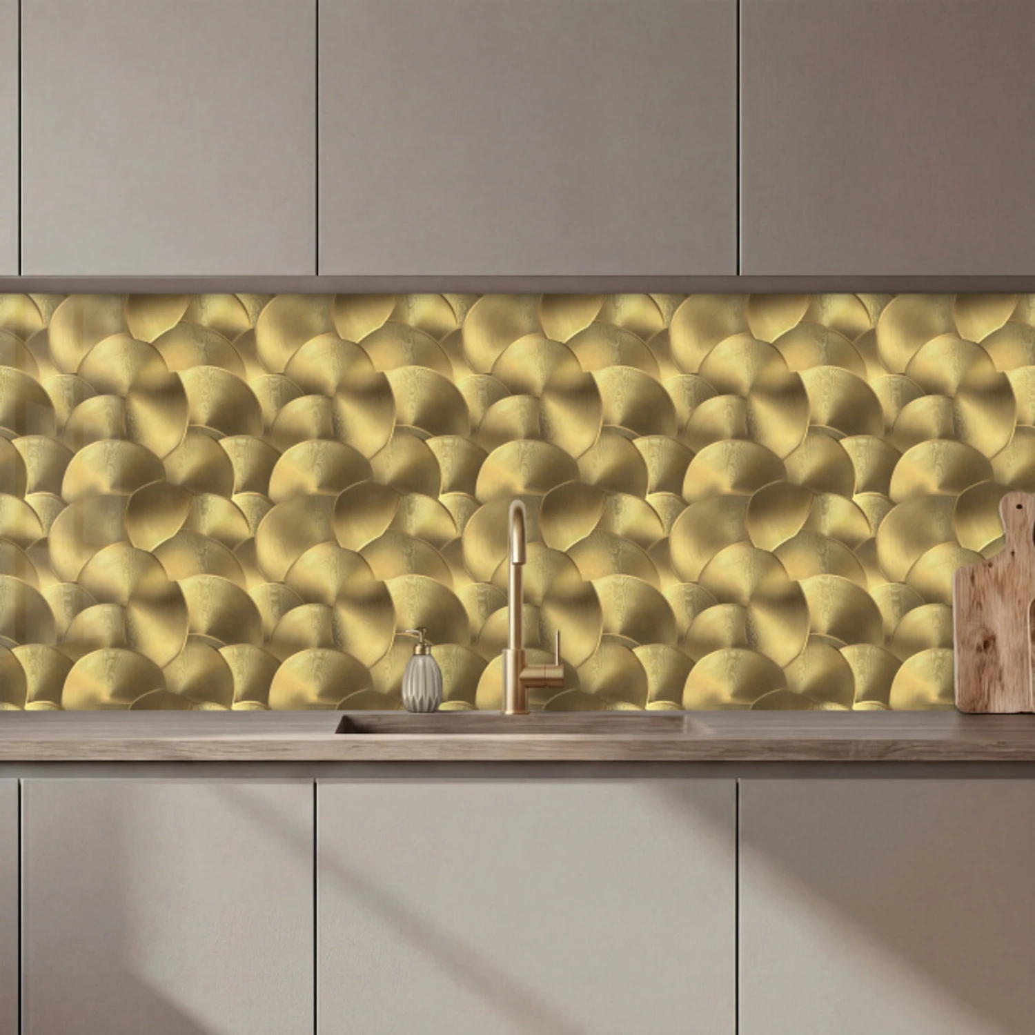 Modern - Cirkel - Goud keuken achterwand 2 middel 871 zz_3dshopping