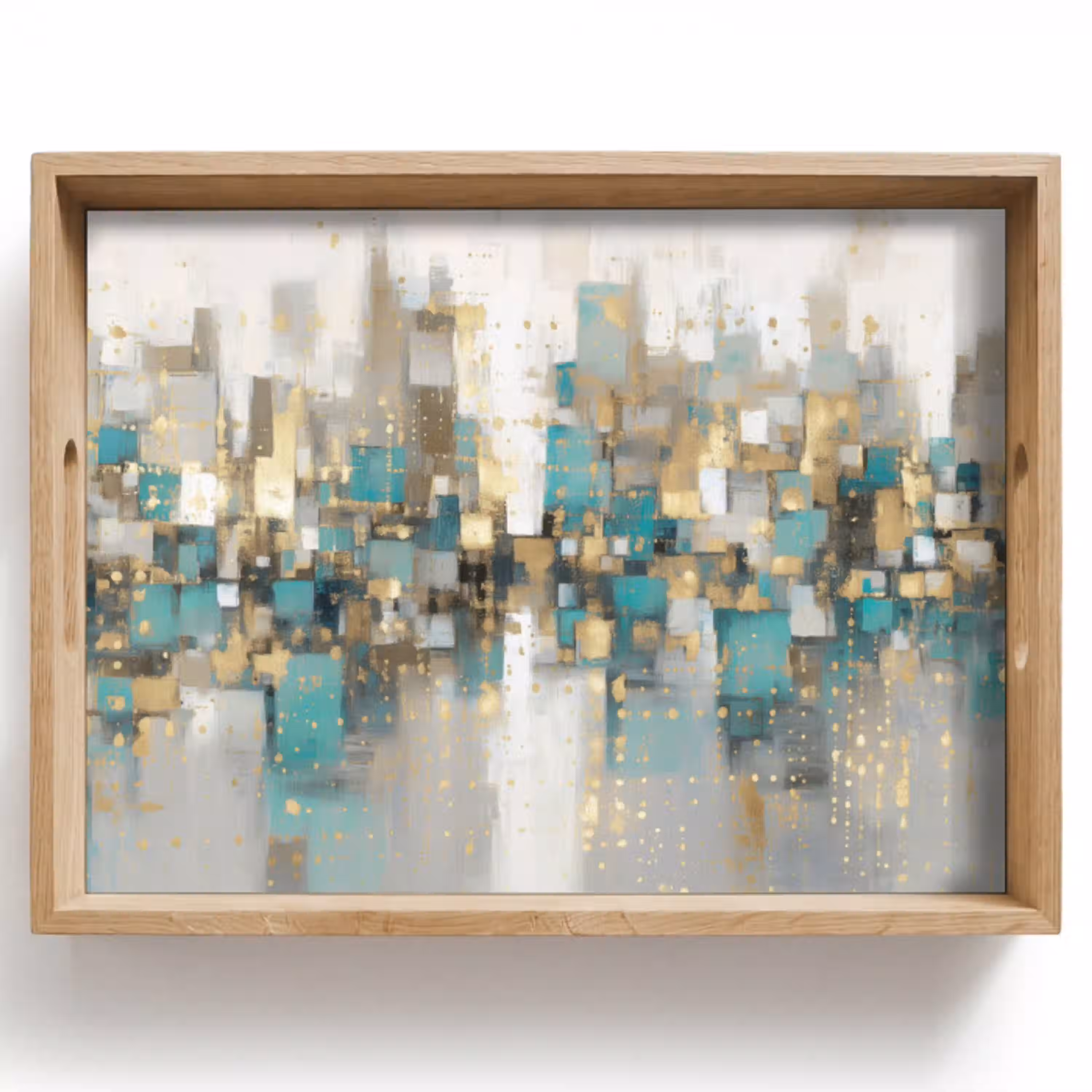 Abstract - Blokken - Goud - Skyline Dienblad Rechthoek middel -z3d_shopping