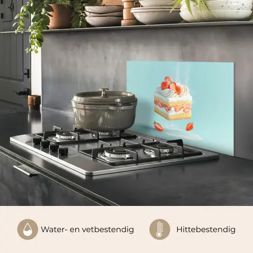 Slagroom - Taart - Blauw - Eten keuken achterwand spatscherm klein -usp_NL