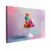 Macarons - Schaal - Pastel - Kleurrijk canvas 2cm klein -z3d