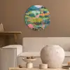 Heuvellandschap - Fantasierijk - Kleurcontrasten Akoestische PET Vilt - Rond klein -sfeer1