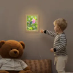 Kolibrie - Bloem - Natuur - Groen Light Box met kabel (Kinderlampje) klein -sfeer4a_kind