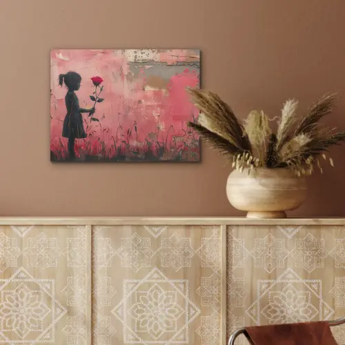 Graffiti - Meisje - Roze - Street art - Roos - Banksy PET vilt klein -sfeer4
