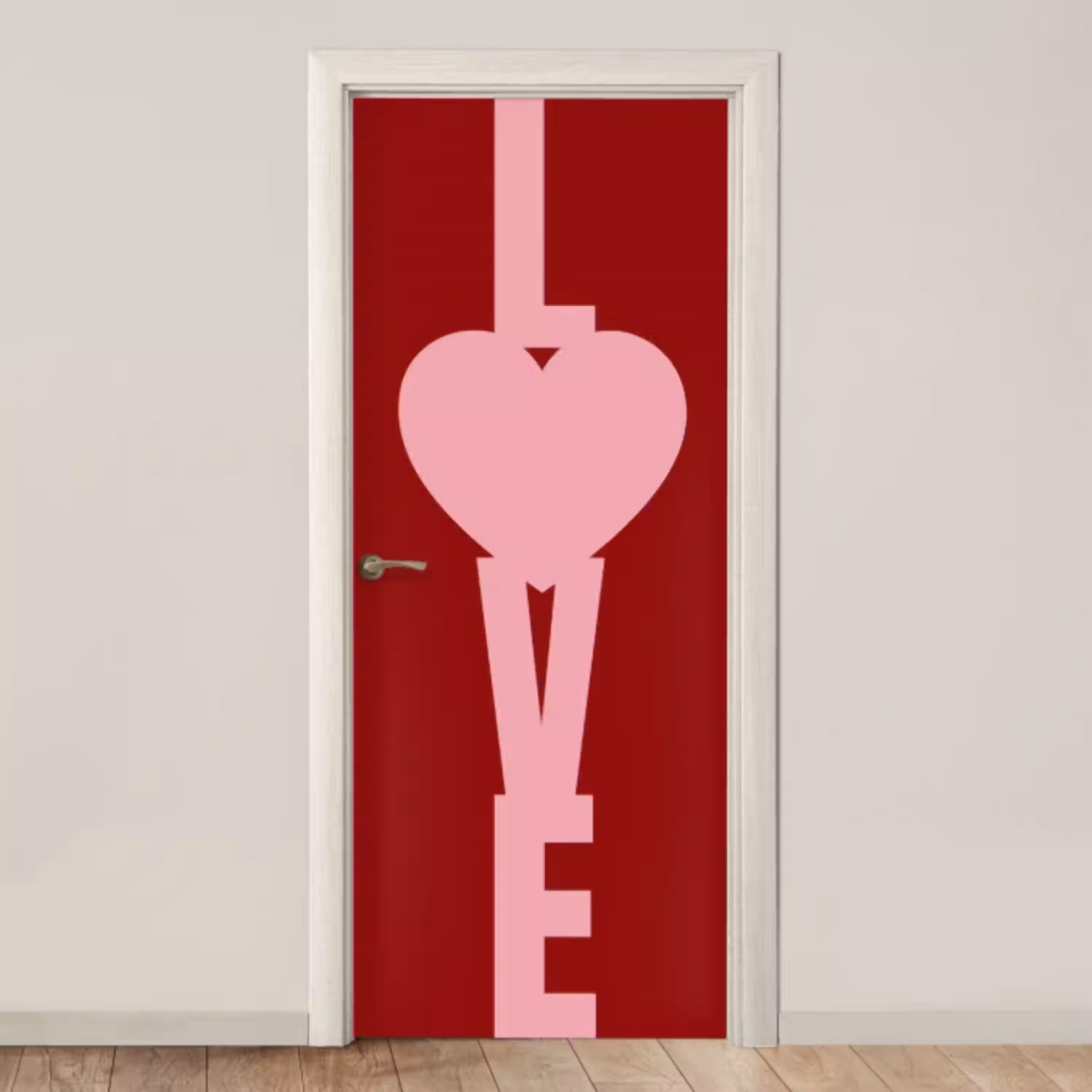 Love - Hart - Rood deurposter klein -3d_beige