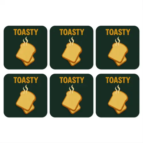 Brood - Tosti - Groen - Minimalistisch onderzetter kurk middel -3d