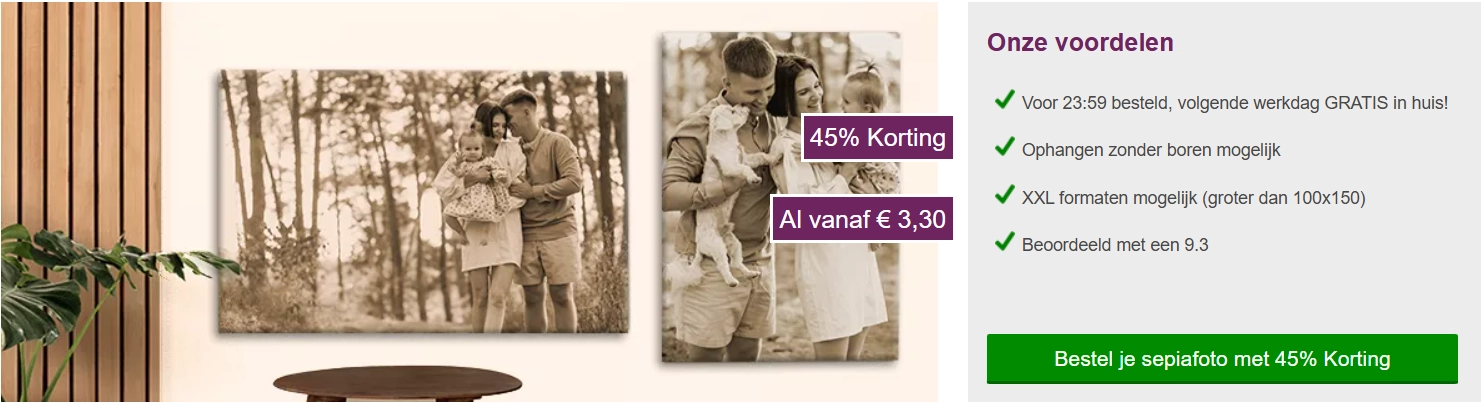 Sepia foto op canvas banner