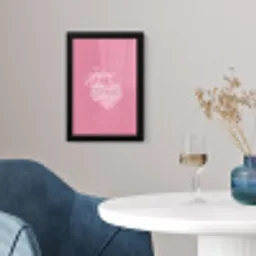 Frambozen - Steel - Getekend - Roze fotolijst zwart zonder passe partout klein -sfeer4