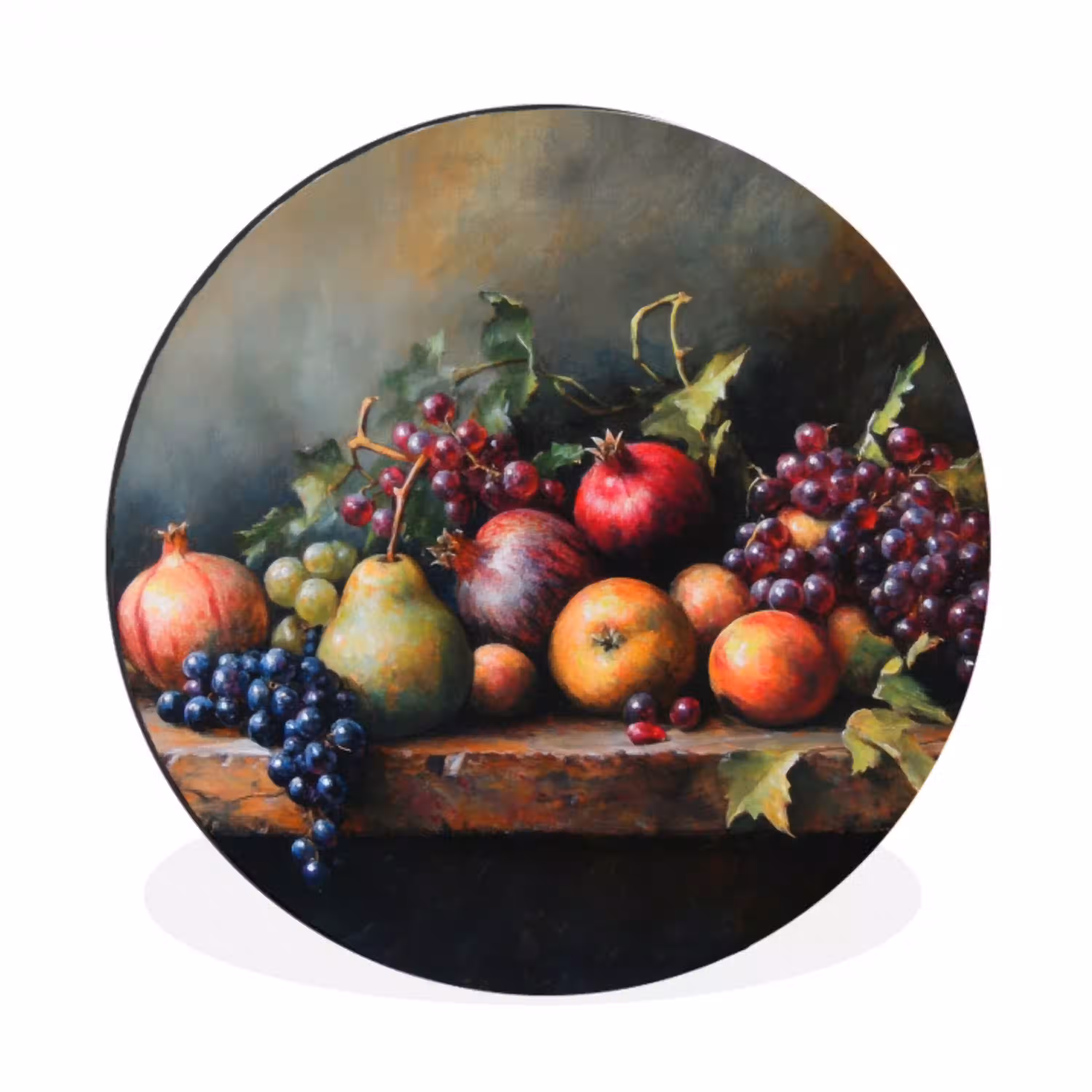 Rustiek - Stilleven - Fruit Wandcirkel aluminium klein -3d