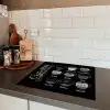 Zwart-Wit Menukunst van Koffiespecialiteiten Inductie beschermer vinyl 3mm middel -sfeer3