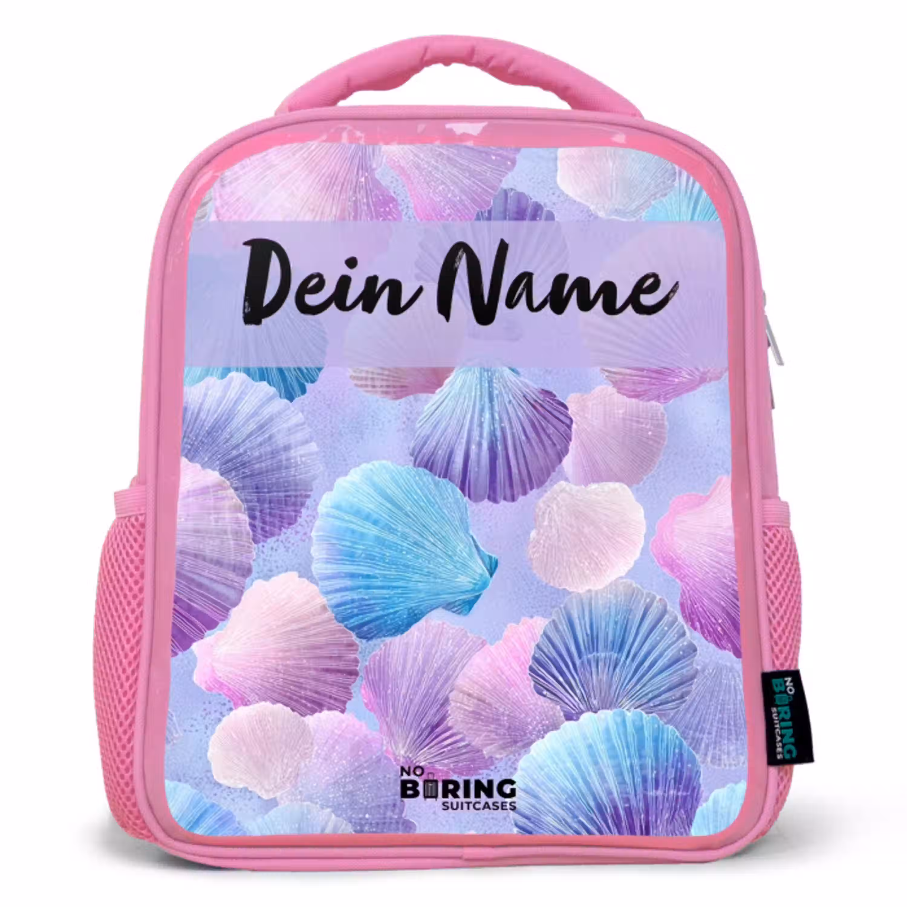 Schelpen - Paars - Blauw - Patroon Kinderrugzak - Roze middel -3d