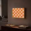 Oranje - Ruitpatroon - Wit Light Box met batterij (Wandlamp) middel 907 -sfeer1