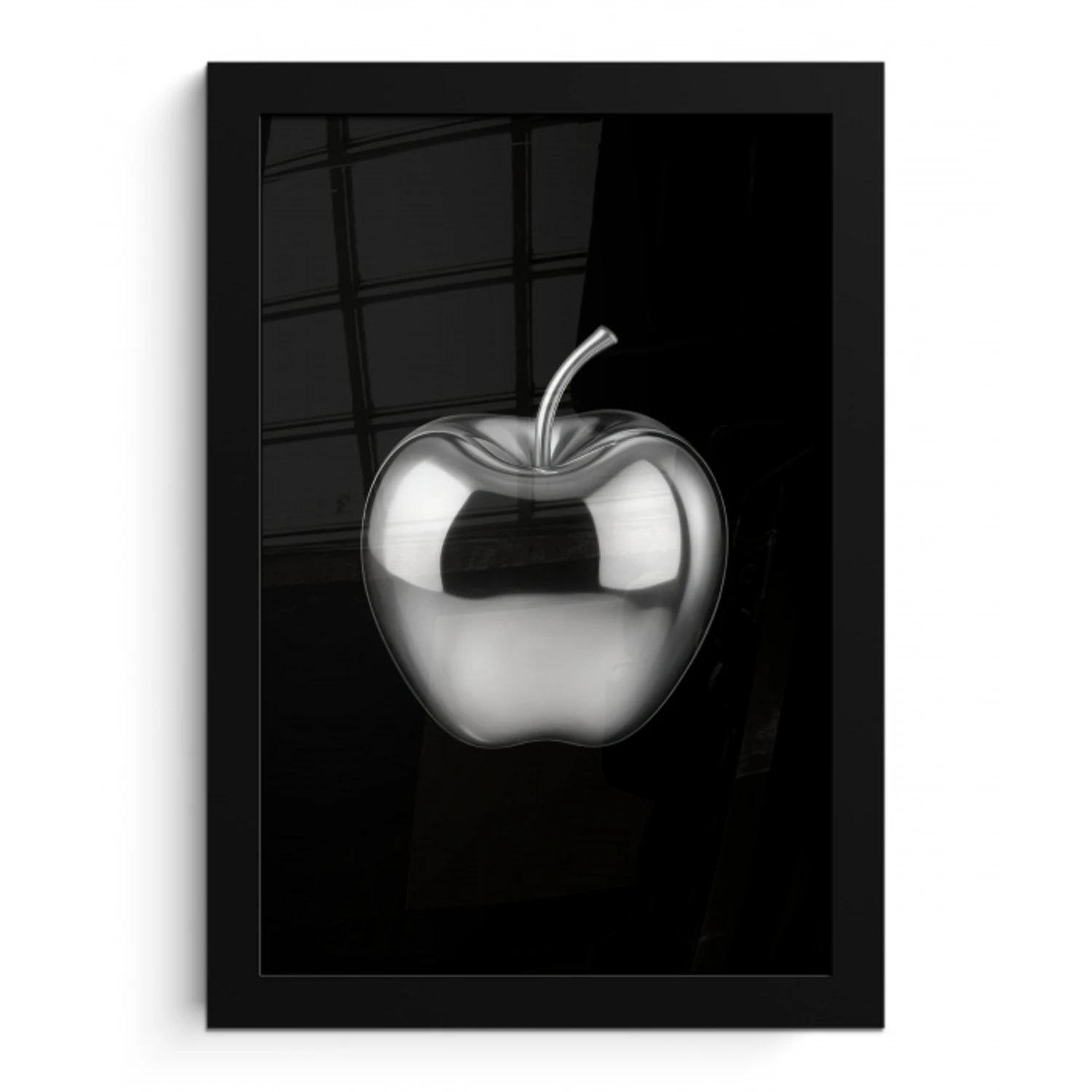 Appel - Metallic - Symmetrisch fotolijst zwart zonder passe partout klein -3d