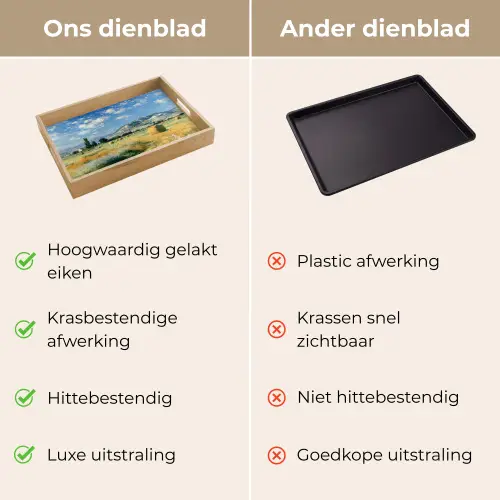 Landschap - Strobalen - Bergen - Wolken Dienblad Rechthoek middel -USP_VergelijkingNL