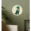 Stekels - Dino - Blauw - Gespierd Wandcirkel behangsticker klein -sfeer2