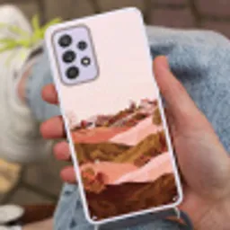 Heuvellandschap - Grafisch - Terracotta Hoesje Samsung Galaxy A52 5G met koord klein -sfeer3