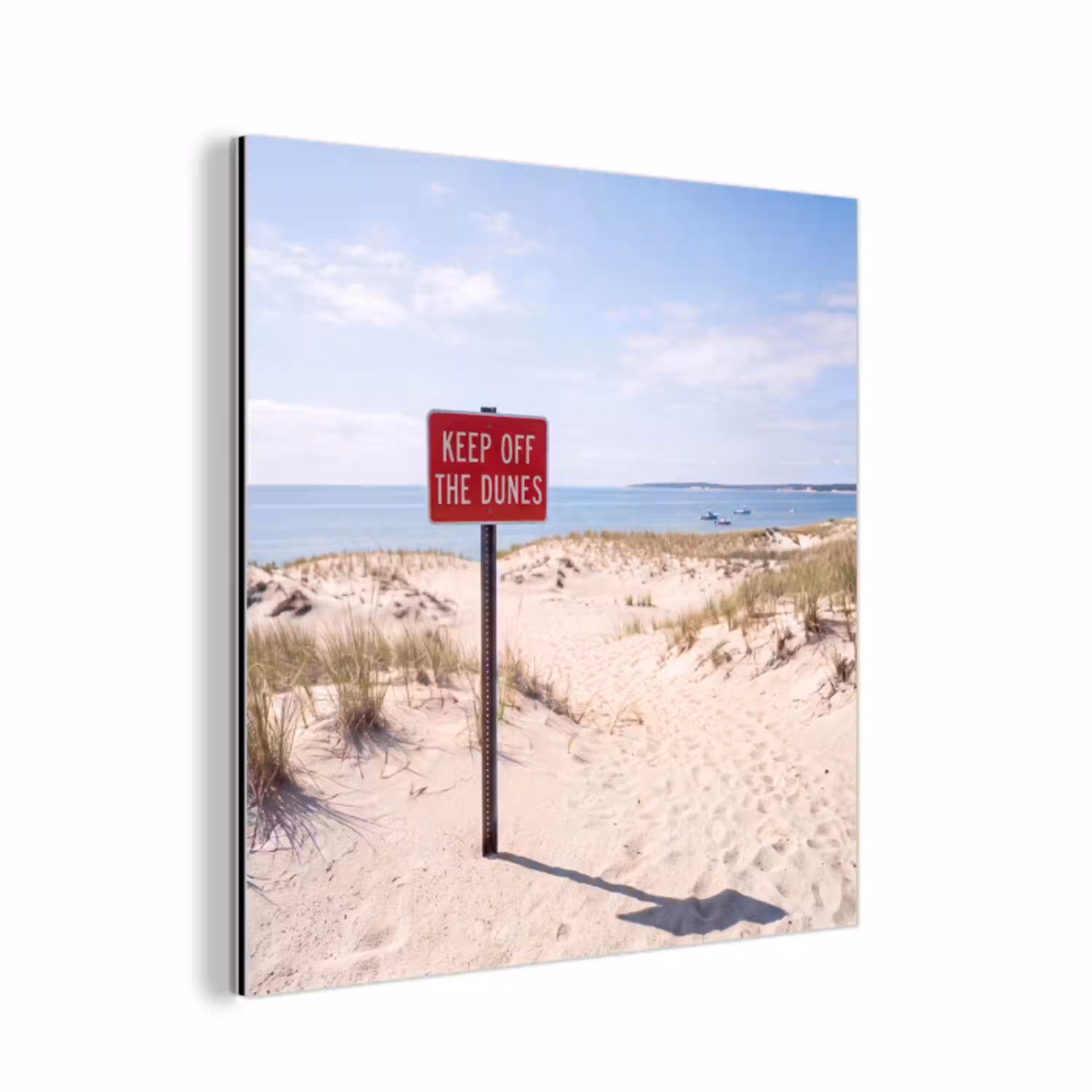 Duin - Bord - Kust - Landschap - Rood aluminium wit klein -3d