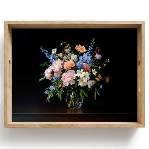 Pastel - Bloemen - Glazen - Vaas Dienblad Rechthoek middel -z3d_shopping