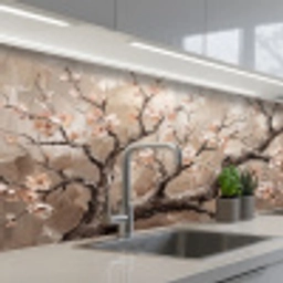 Bloesem - Takken - Schilderij - Beige - Serene keuken achterwand 2 middel -3d_schuin