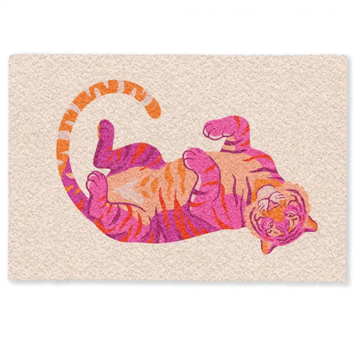 Tijger - Roze - Oranje Deurmat klein -zkaufland3d