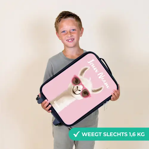 Lama - Wit - Zonnebril - Wimpers Kinderkoffer - Zwart klein -sfeer4_NL