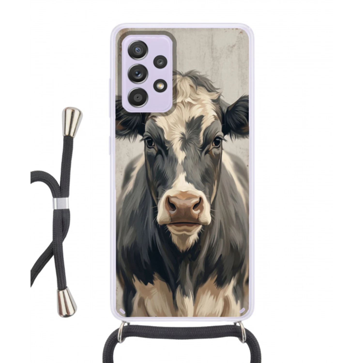 Koe - Portret - Dieren - Modern Hoesje Samsung Galaxy A52 5G met koord klein -3d