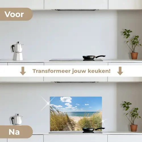 Duin - Gras - Zee - Strand keuken achterwand spatscherm klein -voor_na_NL