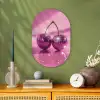 Glitter - Discobol - Roze - Kersen Wandcirkel Ovaal Forex klein -sfeer2