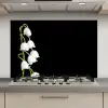 Lelietjes van dalen - Bloemen - Zwart - Flora keuken achterwand spatscherm klein -3d_website