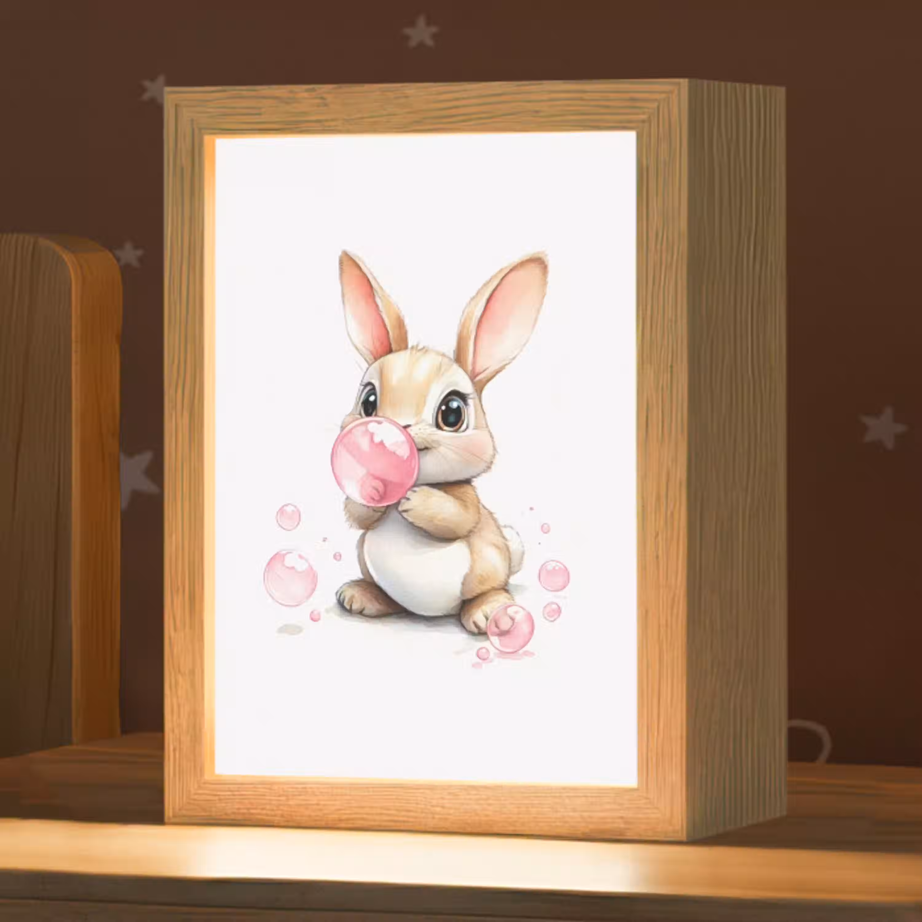Konijn - Roze - Bellen Light Box met kabel klein -zzz_3d_website