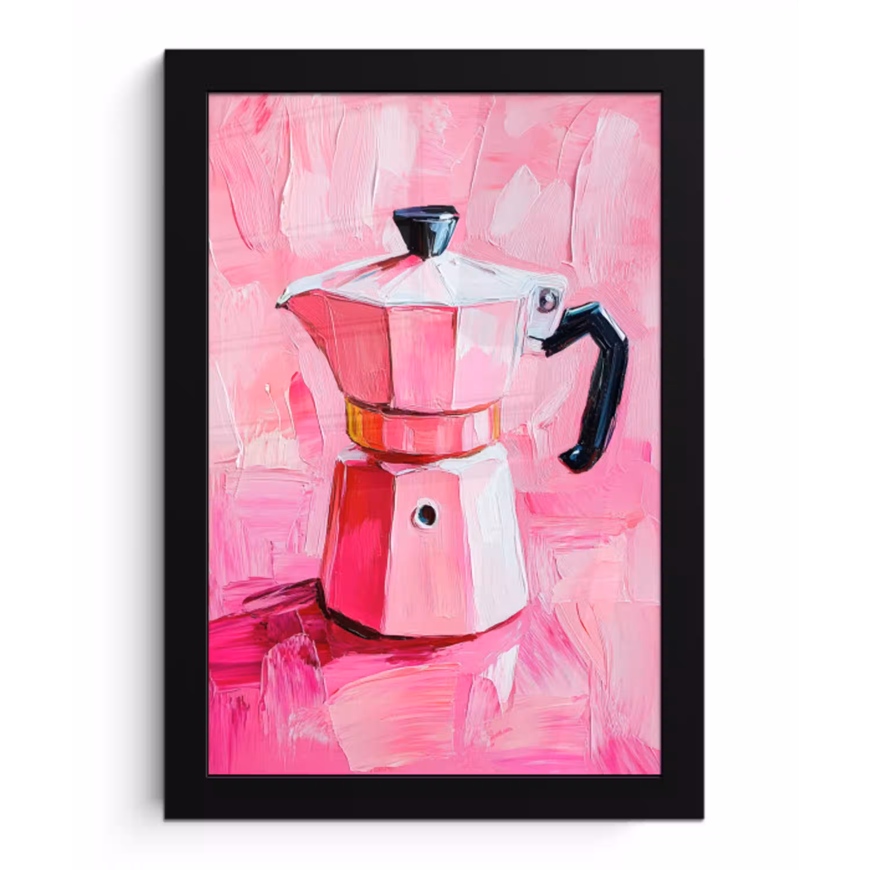 Roze - Verf - Coffee fotolijst zwart zonder passe partout klein -3d