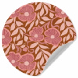 Sfeer - Bloemen - Roze Wandcirkel behangsticker klein 186 -3d