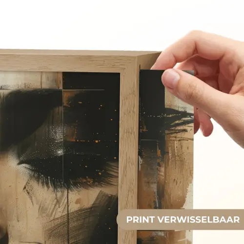 Vrouw - Gezicht - Abstract - Kunst Light Box met batterij (Wandlamp) middel -USP_websiteprintNL