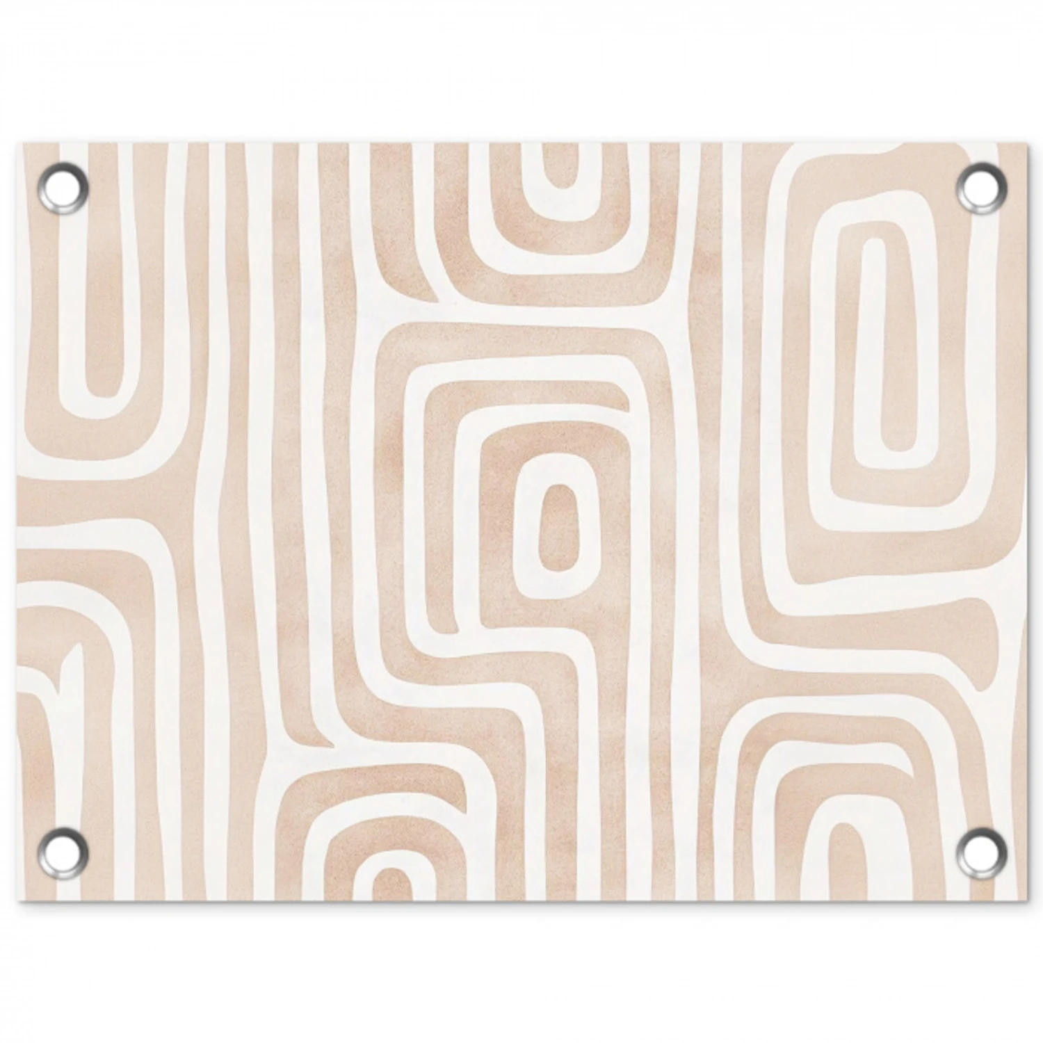Decoratief - Labyrint - Beige tuinposter los doek klein -3d