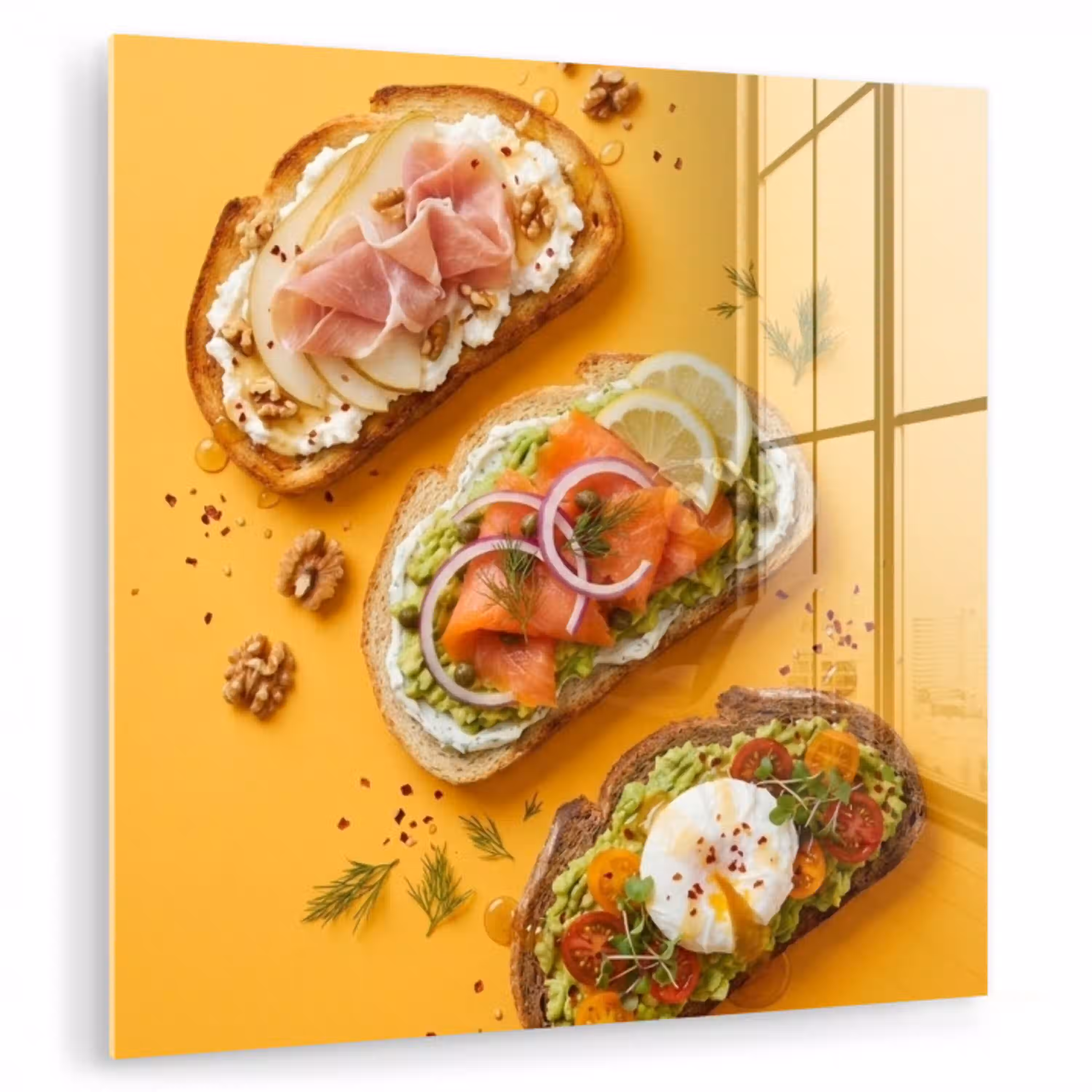 Eten - Brood - Ontbijt - Modern - Kleurrijk plexiglas 5mm klein -zzzproduct_nieuw
