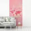 Wereldkaart - Roze - Vaag fotobehang vinyl groot -woonkamer