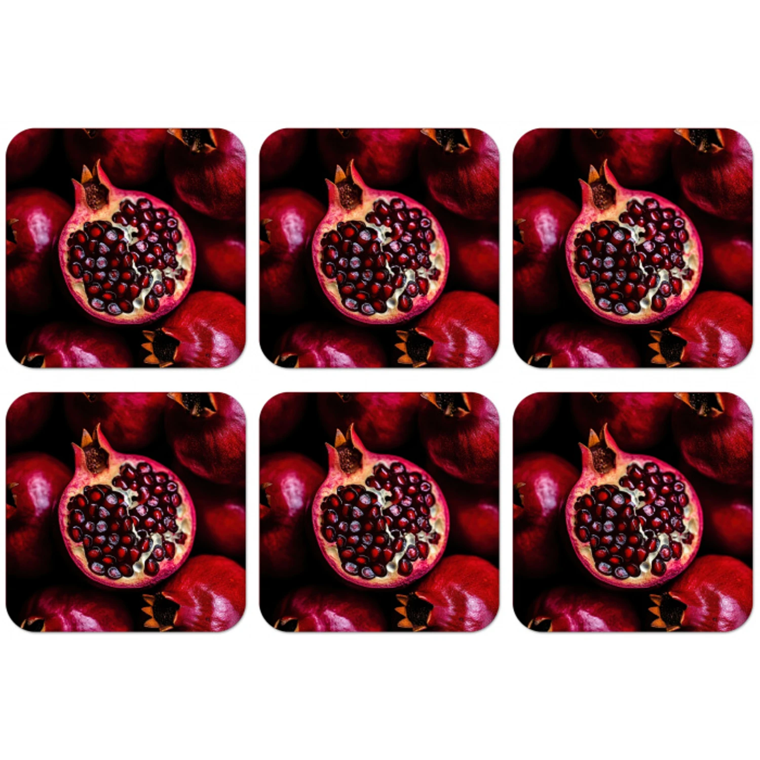 Granaatappel - Rood - Fruit onderzetter kurk middel -zkaufland3dotto