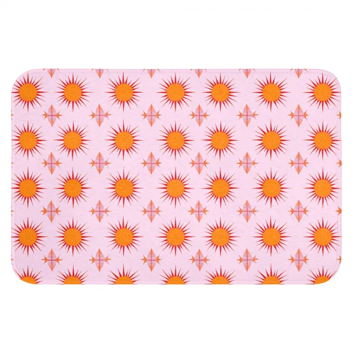 Zon - Patroon - Roze WCmat klein 1009 -3d