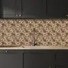 Warm - Bloemen - Groen - Rood keuken achterwand 2 middel 871 -sfeer1