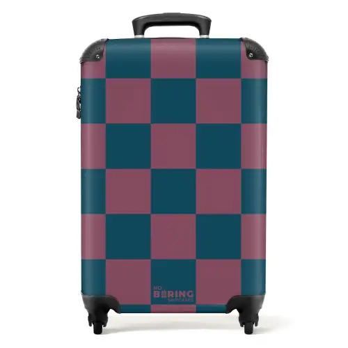 Squares - Blauw/Rood NBS - Handbagage koffer - Kinderen Unisex middel -productfoto_recht