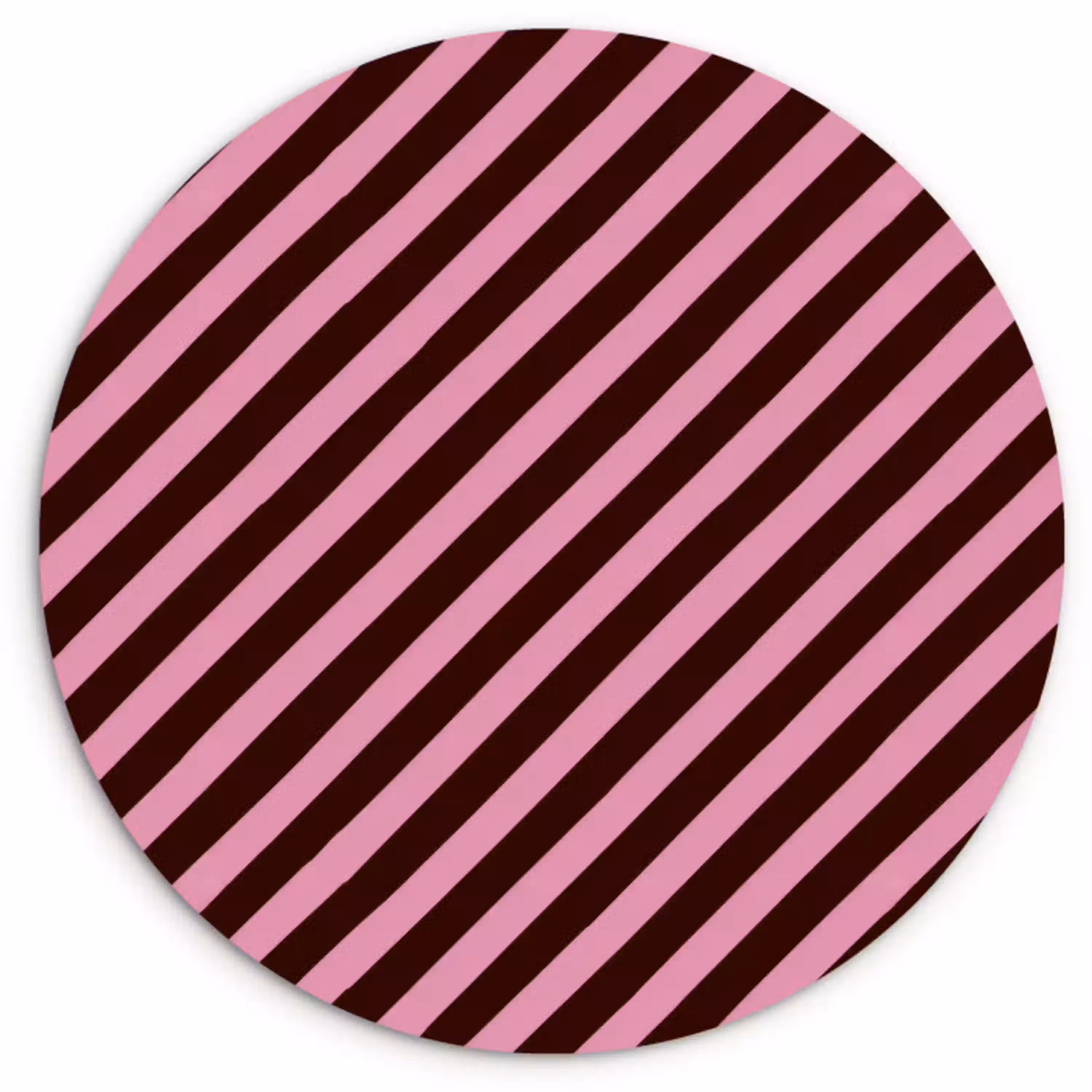 Strepen - Roze - Bruin Wandcirkel kunststof plaat 5mm dik klein 188 -3d