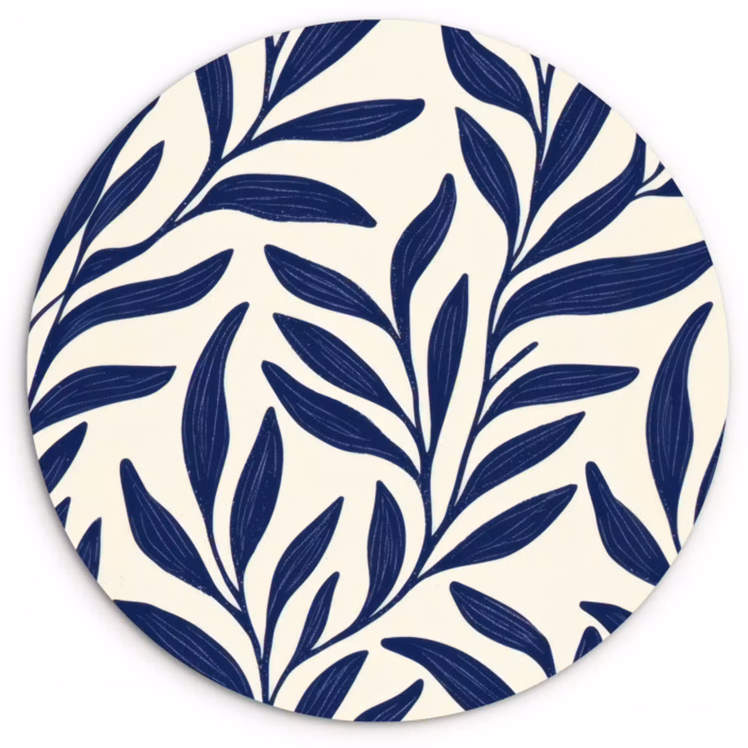 Bladeren - Klimop - Donkerblauw Wandcirkel kunststof plaat 5mm dik klein -3d