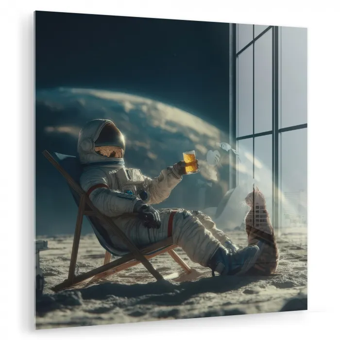 Astronaut - Kat - Glas - Stoel plexiglas 5mm klein -zzzproduct_nieuw