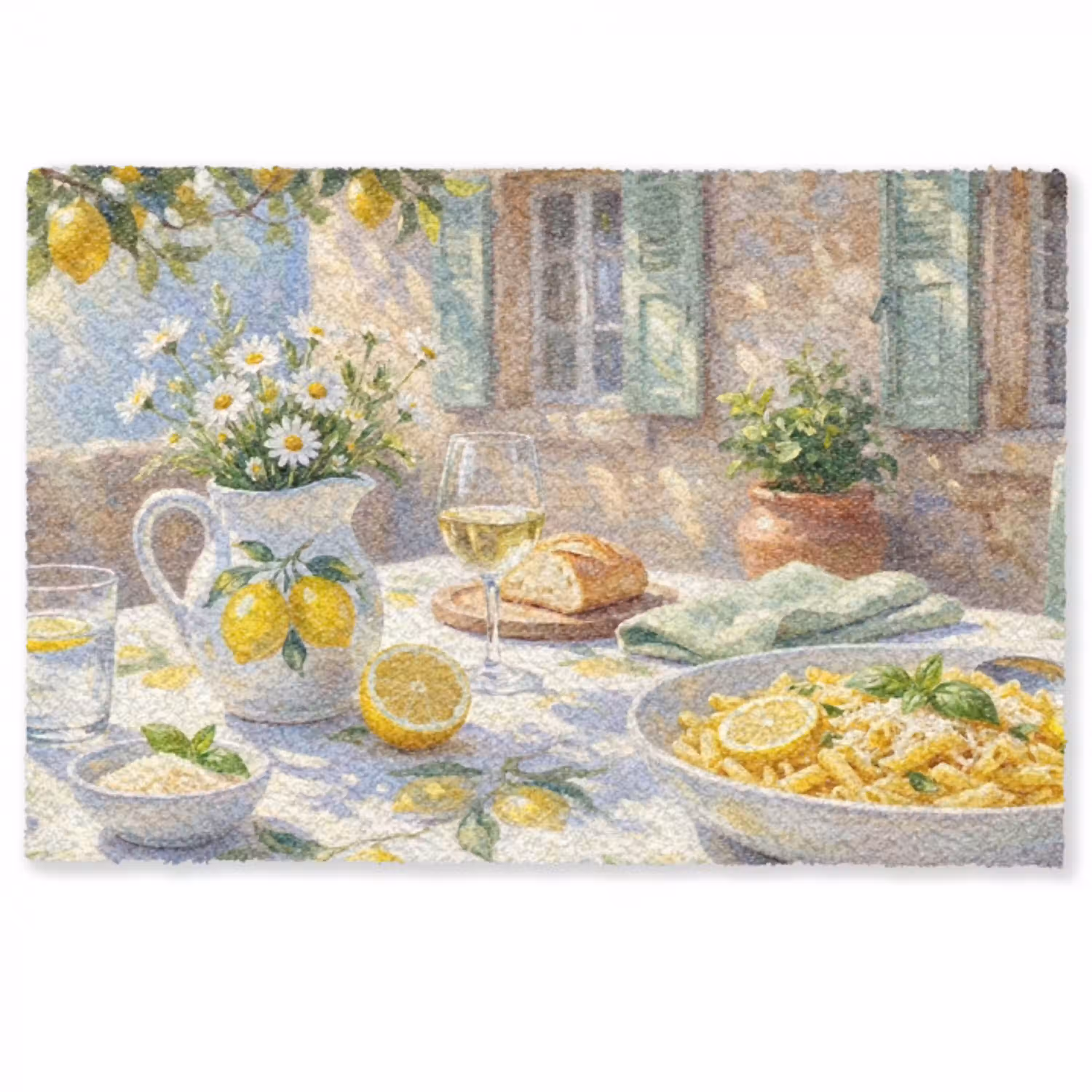 Eten - Terras - Zomer - Geschilderd - Geel Deurmat klein -zkaufland3d